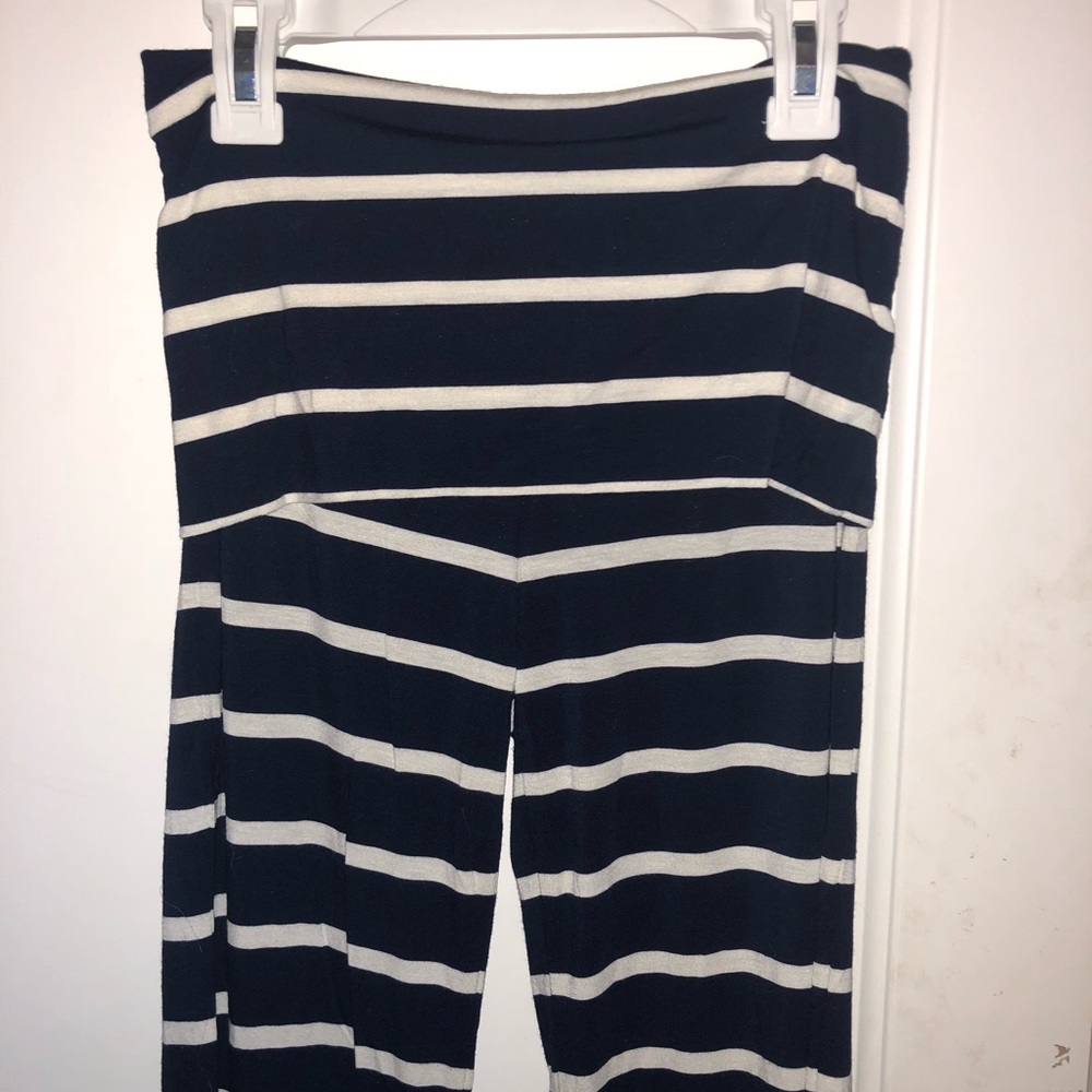 Navy and White Stripped Flare Pant